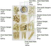 T.K.Excellent Brass Plated Picture Hangers Assortment Kit,233 Pieces
